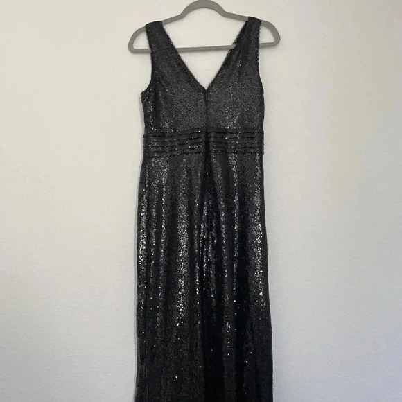 Kate Kasin Sequin Formal Cocktail Party Evening Maxi Dress Black Size 6 - Picture 11 of 13